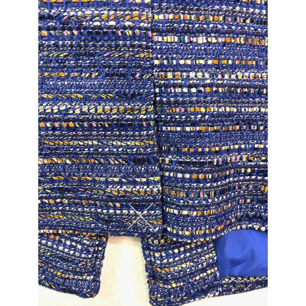 NEW J Crew Medium Royal Multi-Color Blue Boucle Tweed Rack Blazer Cropped Womens - Picture 10 of 14